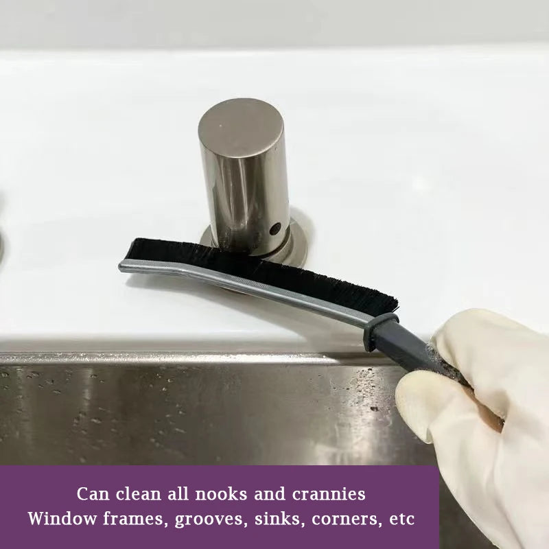 Alloy Household Gap Cleaning Brush Durable Hard Bristle Long Handle Cleaner Brush for Tile Joints Dead Angle Shower Floor Lines