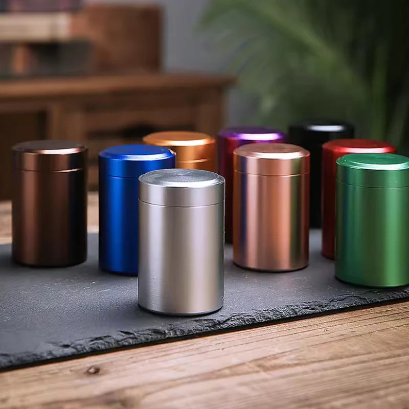 1/3Pcs Mini Metal Box Stainless Steel Tea Can Small Travel Portable Container Jar Sugar Coffee Caddy Organizer Household Storage