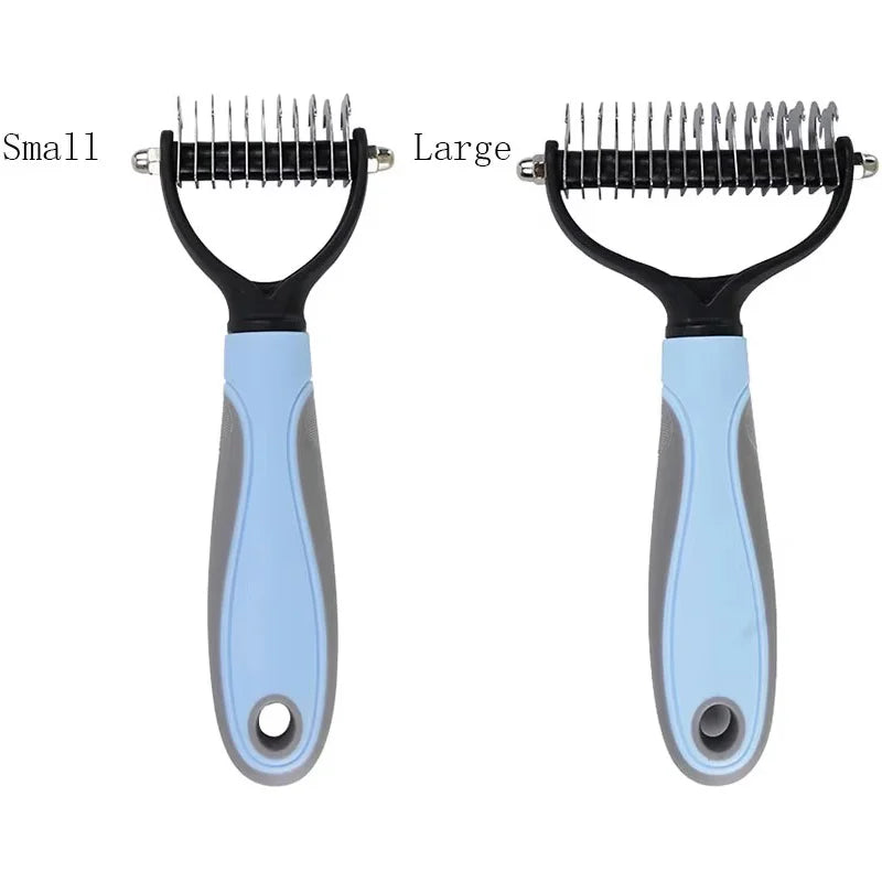 Professional Pet Deshedding Brush 2 Sided Dematting Dog And Cat Hair Remover Pet Hair Knot Cutter Dogs Grooming Shedding Supplie