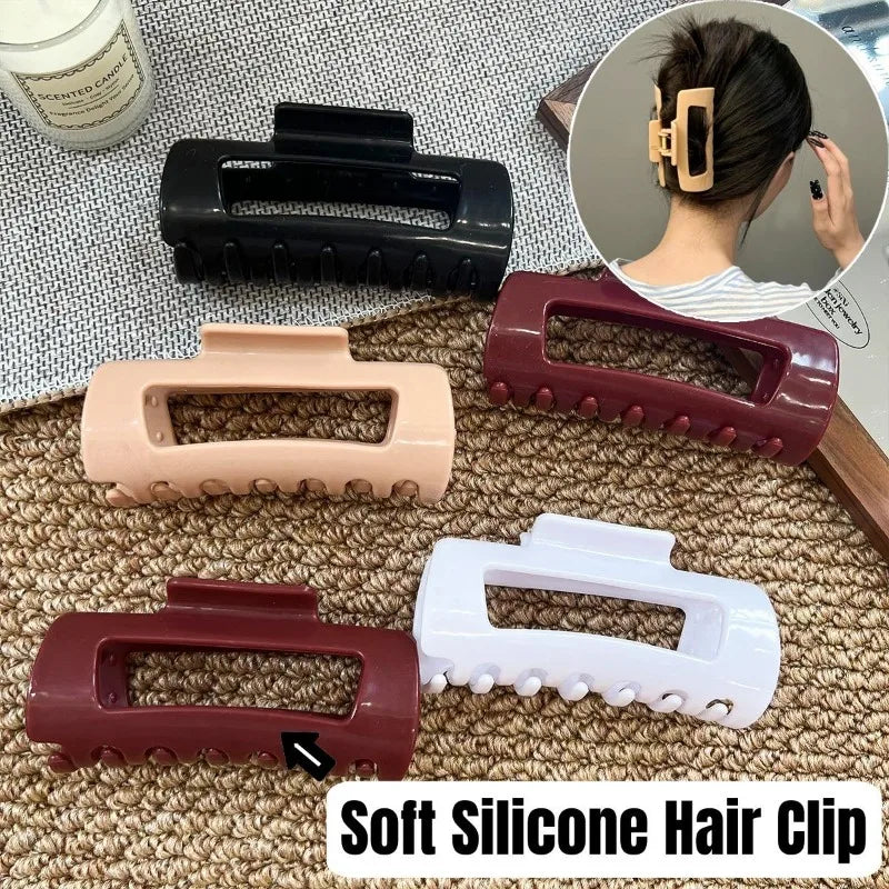 New Soft Silicone Hair Claw Large Geometric Claw Clips Durable Anti-collision Durable Hair Clips for Women Hair Accessories