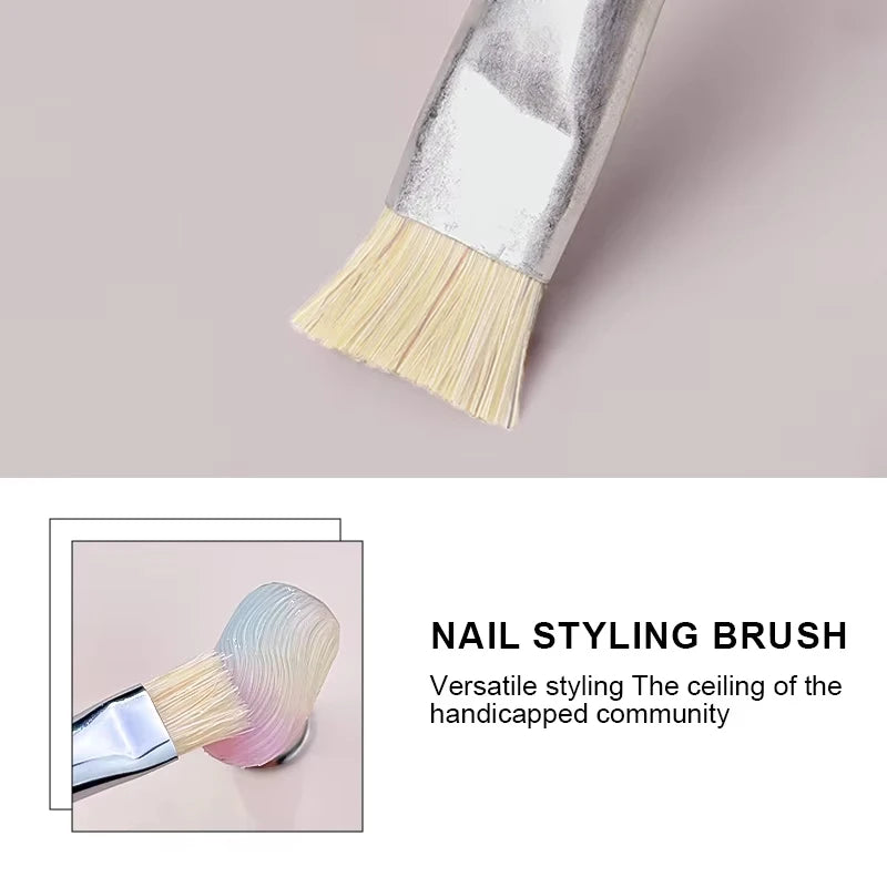 Kaniu 1/2Pcs Hard Bristle Nail Art Brush Beginner Friendly Modeling Brush Gel Painting Stripe Pen for DIY Nail Art Painting Tool
