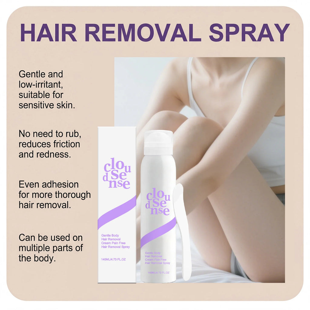 Body Hair Removal Mousse Spray Gentle Painless For Armpit Legs Arms Smooth No Black Spots Refreshing Hair Remover