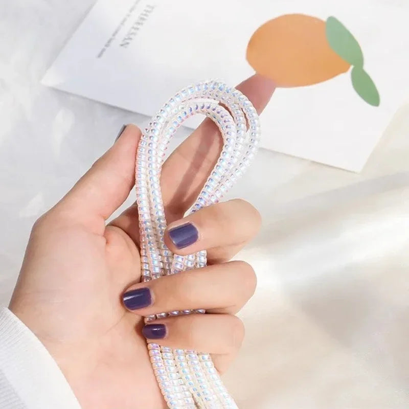 1.6M USB Charging Data Line Cable Protector - Spring Wrap Wire Cord Protection, Cable Winder Organizer for Home Desk Accessories