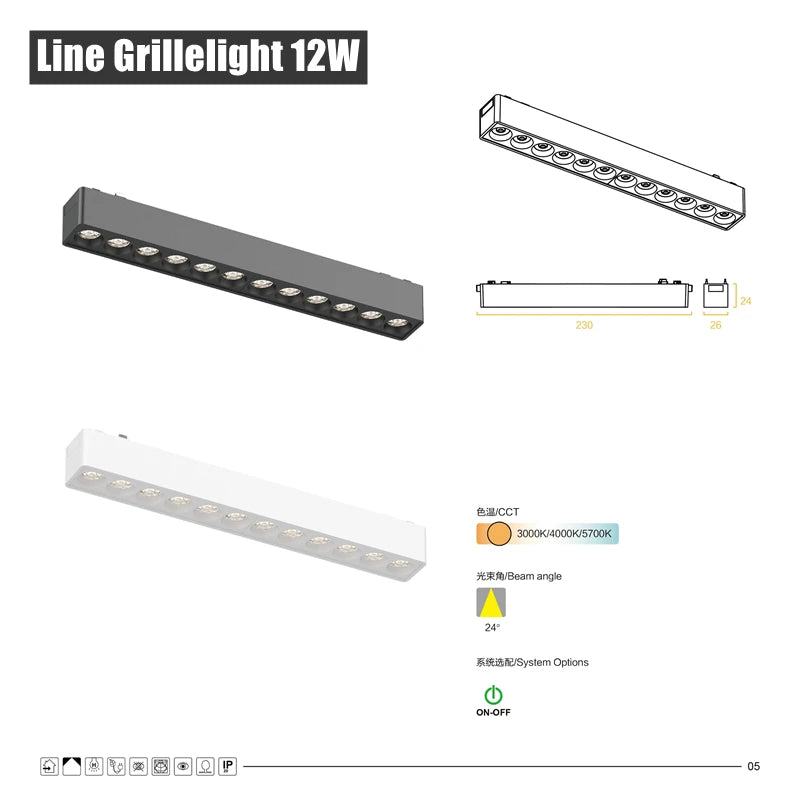 H6mm Ultra Thin Magnetic Track Light System 48V Living Room Ceiling Mount LED Ceiling Magnet Rail Lamp Spotlight Chandelier