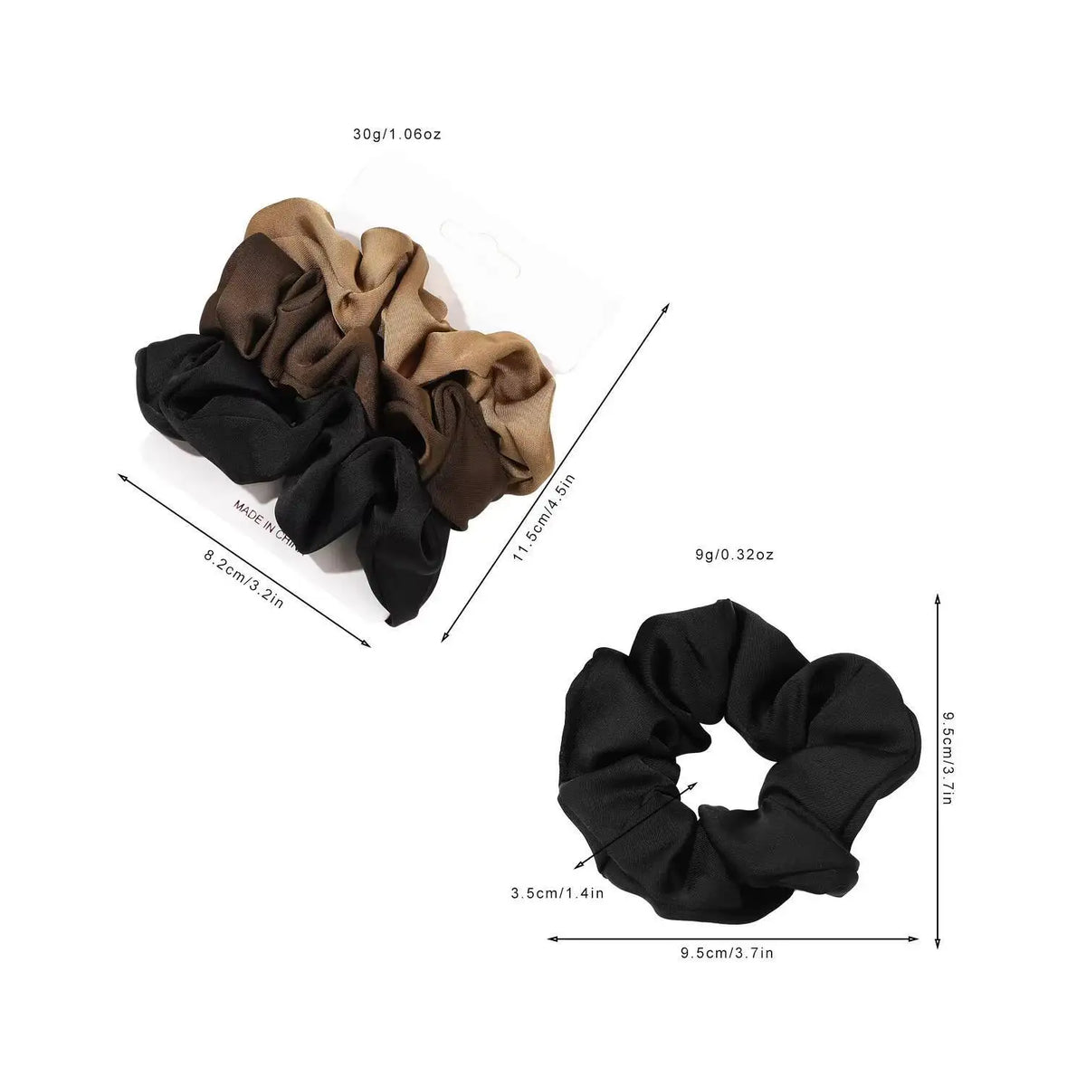 3/5Pcs Elegant Ponytail Holder Rubber Band Elastic Hairband Hair Accessories Silk Satin Scrunchies Women Solid Color Hair Rope