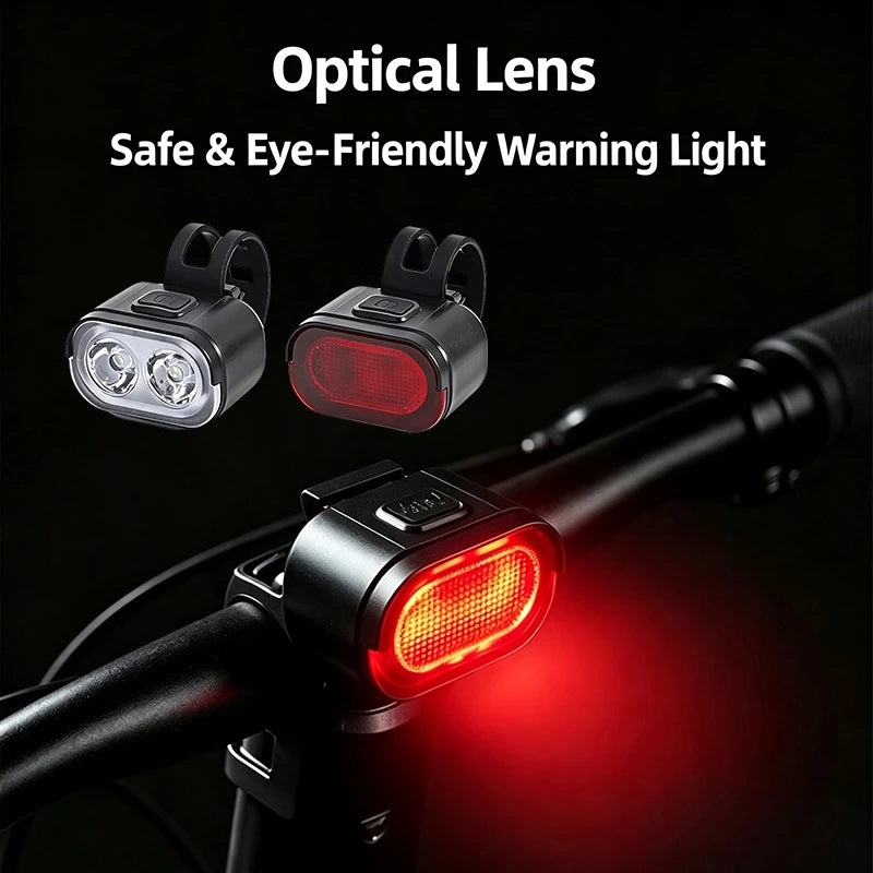 Bicycle Light Bike Headlight Taillight USB Rechargeable LED Front Rear Light Night Riding Safety Cycling Accessories
