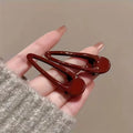 2Pcs Burgundy Hair Clips BB Clip Non-Slip Durable Rectangular Hair Claw Clips Elegant & Minimalist Hair Accessories for Braids