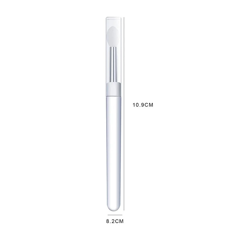 3Pcs Silicone Nail Brush Set with Cover, Manicure Silicone Applicator for Applying Nail Chrome Powder & Pigment