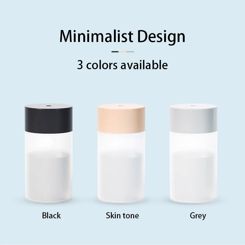 260ML USB Ultrasonic Humidifier, Mini Essential Oil Aroma Diffuser, Anion Mist Maker with Romantic LED Light, Portable Car Air P