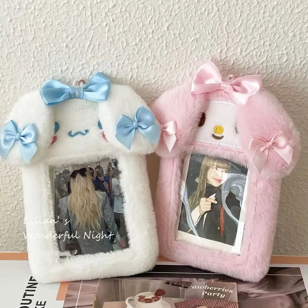 Japanese Style Sanrio Plush Card Holder, Cute Cartoon Campus Card Case for Students Portable Card Protector