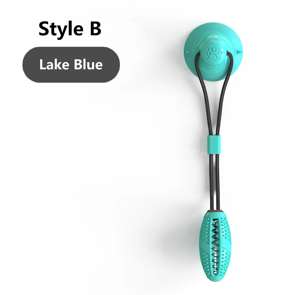 Dogs Food Toys Silicon Suction Cup Tug Interactive Dog Ball Toy For Pet Chew Bite Tooth Cleaning Toothbrush Feeding Pet Supplies