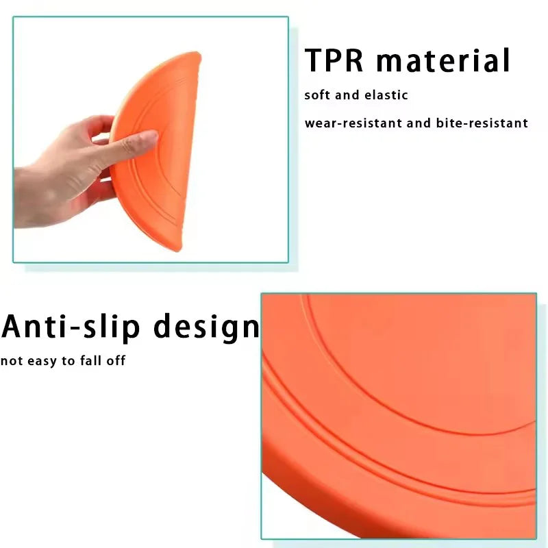 Interactive Pet Flying Disc Soft Rubber Flying Saucer Throwing Toy for Dogs Outdoor Exercise Play Fetch Training Dog Supplies