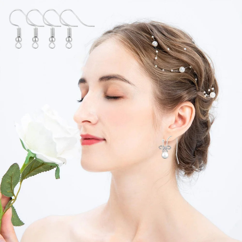 120pcs Silvery Color Earring Hooks Hypoallergenic Jewelry Making Supplies Findings Ear Wires Fish Hooks Accessories