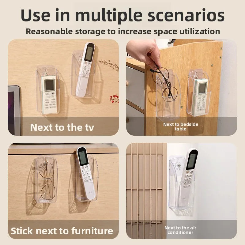 1Pcs Simple and Generous Acrylic TV Remote Control Holder 1/4 Case Wall Mount Storage Box for Mobile Phone and Remote Control