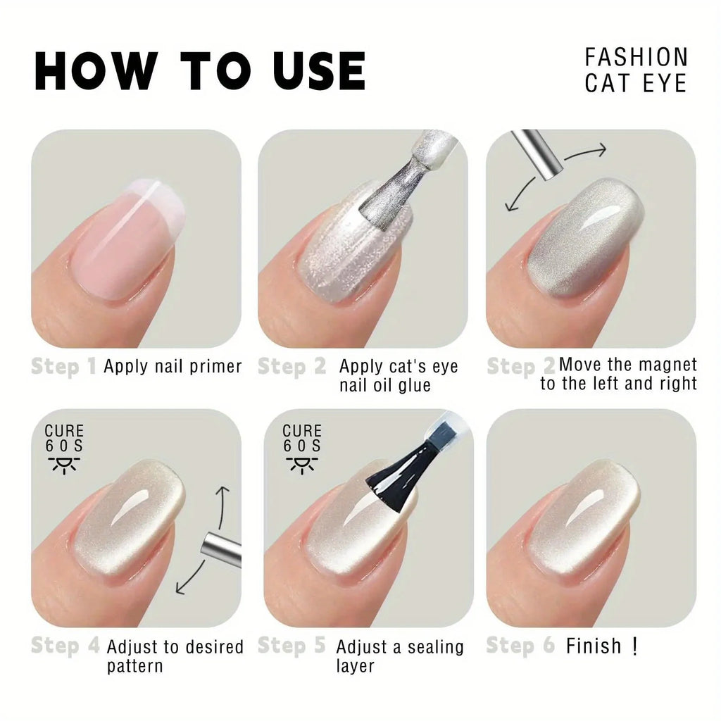 LINMANDA 4PCS Nail Magnet Cat Eye Tool Mini Magnetic Stick Suitable for Nail Polish Cat Eye Gel Nail Polish DIY Home Nail Salon
