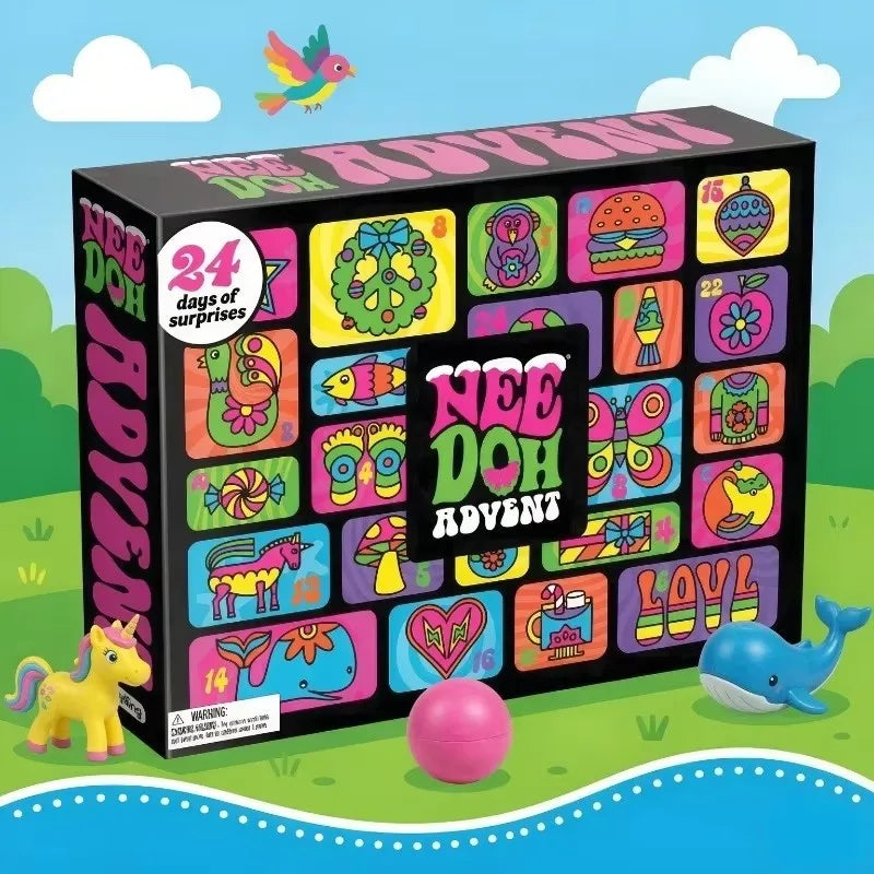 2026 NeeDoh Advent Calendar 3D PVC FidgetChristmas Countdown Calendar Surprise Box Stress Relief Toy New Year Holiday adult toys