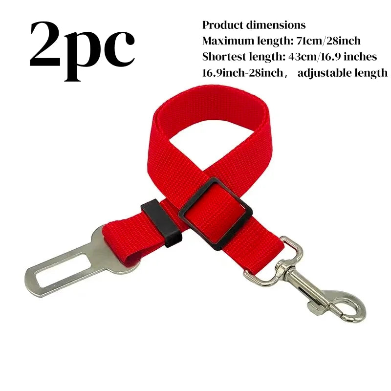 Car Pet Seat Belt, Adjustable Safety Rope, Rust Proof Hook and 360° Rotating Buckle, Used for Trucks and Station Wagons