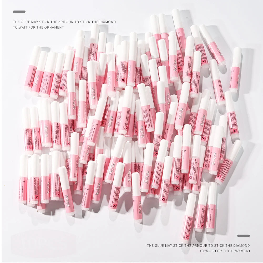 10/50/100Pcs Mini Nail Art GLue Set Net2g Strong Adhesive Gel for Acrylic Press On Nail Tips/Rhinestones Long Lasting Bond Glue