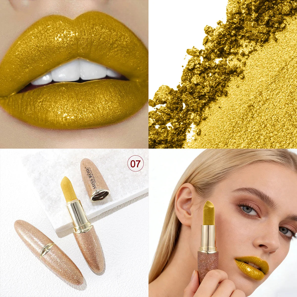 MISS ROSE Velvet Lipstick Shimmer Glossy Lip Balm Hydrating Non-stick Cup Vivid Lip Gloss, Daily Portable Lips Makeup Cosmetics