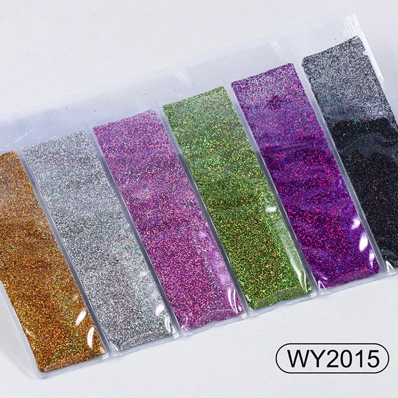 6 Grids/Bag Nail Chunky Glitter Flakes Colorful Nail Art Decals Sequins For Nail Art Slices Mxied Cosmetic Holo Glitter Tips