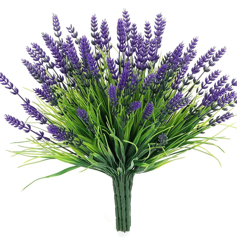 2/4/6Pcs 35cm Artificial Plants-UV-Resistant Faux Monkey Grass Plastic Flower Shrubs Home Outdoor Courtyard Wedding Party Decor