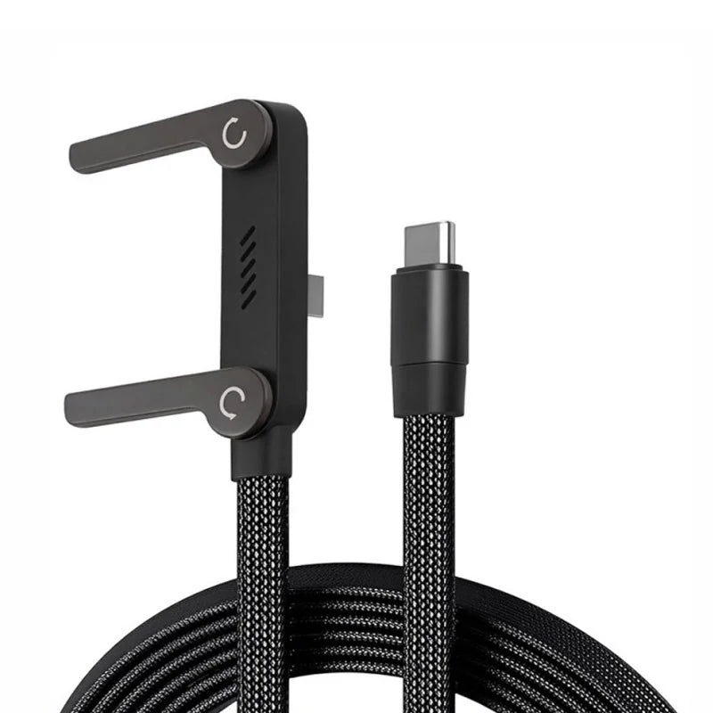 3/1pcs 240/65w Fast Charging Foldable Bracket Data Cable 2-in-1 Data Wire Foldable Phone Stand Type-C to Type-C /USB-A to Type-C