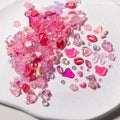 50pcs Mix Luminous Rose Flower Nail Art Charms Moon Star Heart Aurora Butterfly Nail Decorations Charms Y2K DIY Manicure Parts