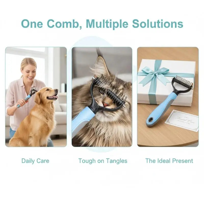 Professional Pet Grooming Brush Effective Deshedding Hair Knot Remover Suitable for Dogs Cats Home Daily Care Use