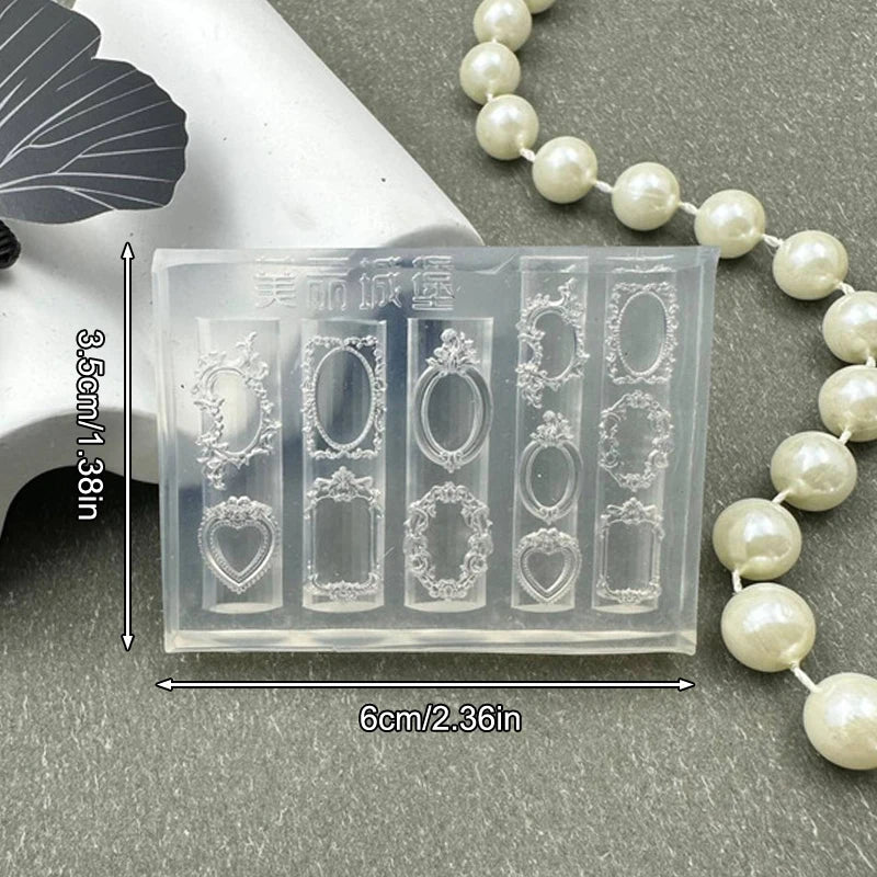 Silicone Mini Photo Frame Shape Nail Mold Nail Stamping Nails DIY Nail Salon Design Stereoscopic Manicure Art Tool