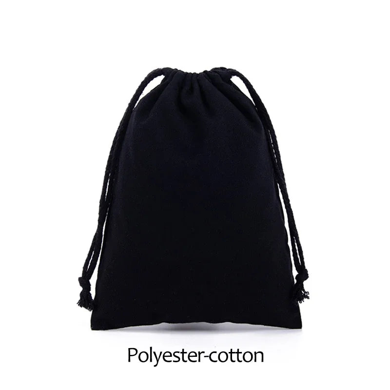 Cotton Cloth Gift Packaging Bag Drawstring Storage Bags White Canvas Bags for Candy Reusable Pouch Home Sundries Organize Sacks