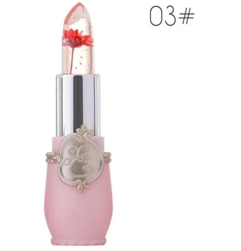 Waterproof Flower LipStick Jelly Flower Transparent Color Changing Lipstick Long Lasting 6 Colors Flower Lipsticks Lip Balm
