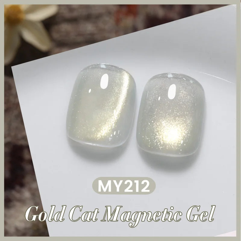 BORN PRETTY 10ml Gold Color Cat Magnetic Gel Sparkling Ultra Shine Soak Off Manicure UV Gel Nail Art Varnish Summer Gel Nails