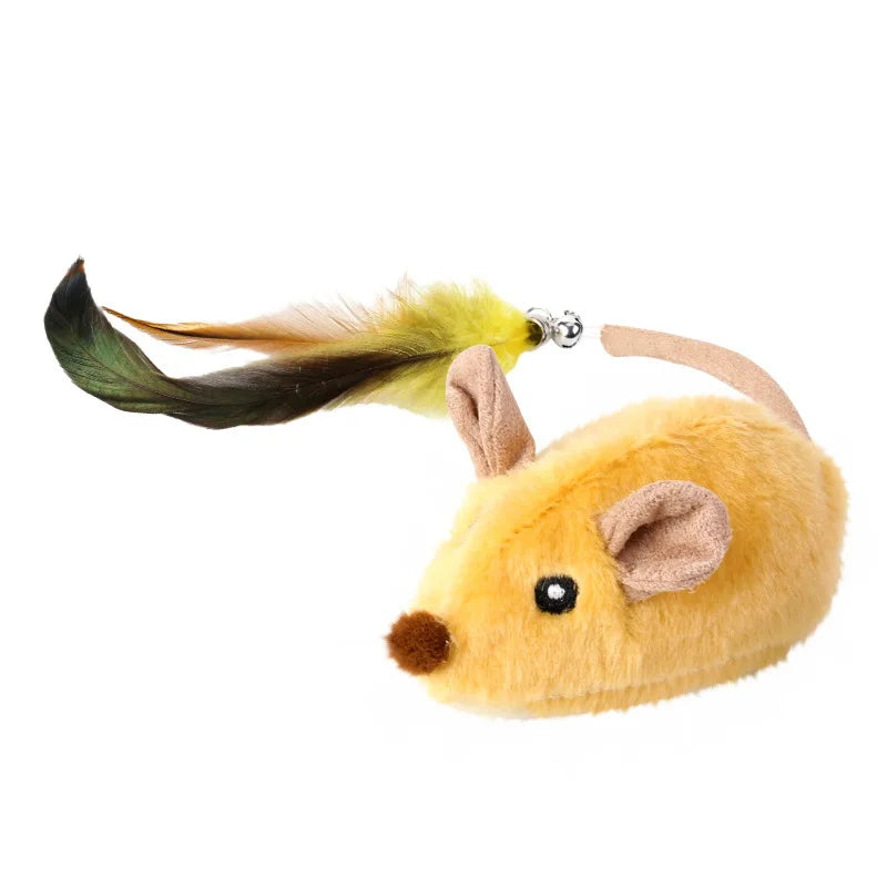 Automatic Sensing Moving Mouse Interactive Cat Toys Electronic Remote Squeaky Cat Toy For Kitten USB Rechargeable Pet Plush Toy