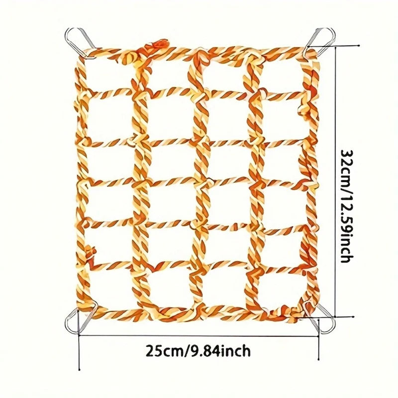1Pcs Pet Hammock Net Sturdy Braided Bed for Small Pets Parrots Guinea Pigs Fun Hanging Play Sleep Gear