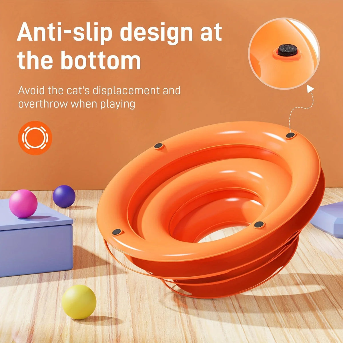 Cat Spinner, Cat Toys, Pet Supplies, Pet Toys, Cat-Entertaining Spinner, Three-Tier Cat Spinner Toy with Colorful Balls