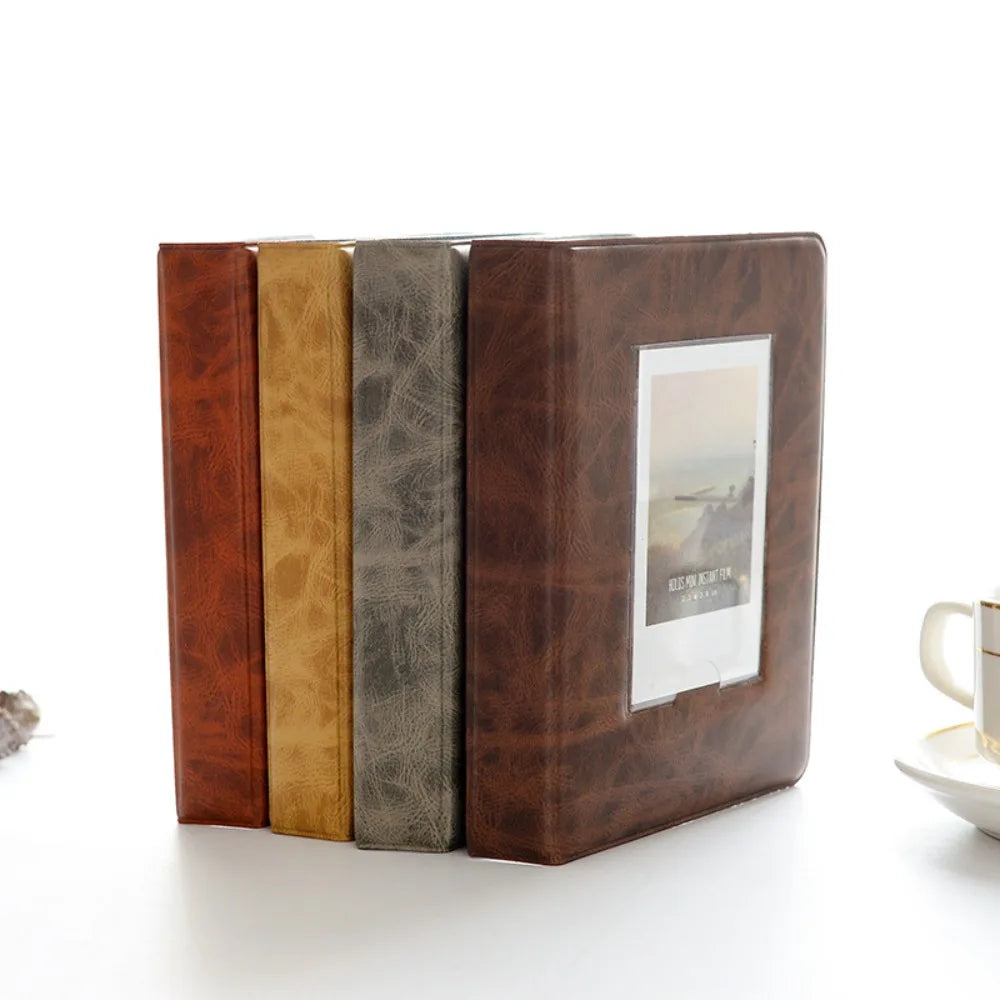 Retro 3 Inches 64 Pocket Photo Album Mini Instant Album Polarized Photo Album Picture Case Storage