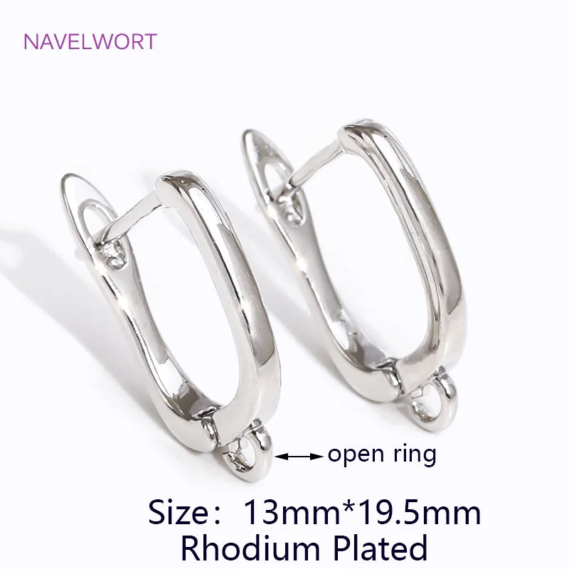 DIY Earring Making Accessories 18K Gold Plated Smooth Earring Hook Clasps Brass Metal Earwires Hooks,Jewelry Making Supplies
