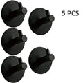 5 PCS Matte Black ABS Adhesive Wall Hooks Waterproof No Drill Heavy Duty Towel Hooks for Bathroom Shower Home Hanging
