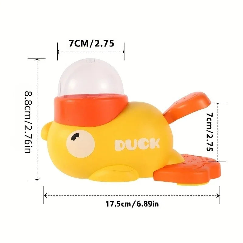 2O-Interactive Cat Feeder Toy, Interactive Cat Toy - No Battery Needed, Manual Press Food Dispenser for All Cats, Duck Design