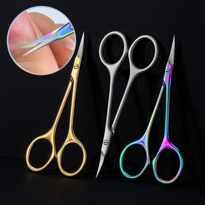Stainless Steel Manicure Scissors Nail Care Handle Cuticle Nipper Dead Skin Removal Scissors Beauty Tool Nail Art Beauty Scissor