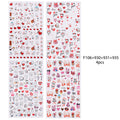 4pcs Valentine's Day Nails Stickers Cute Cartoon Love Heart Line Sliders for Nail DIY Design Self Adhesive Decals Manicure Decor
