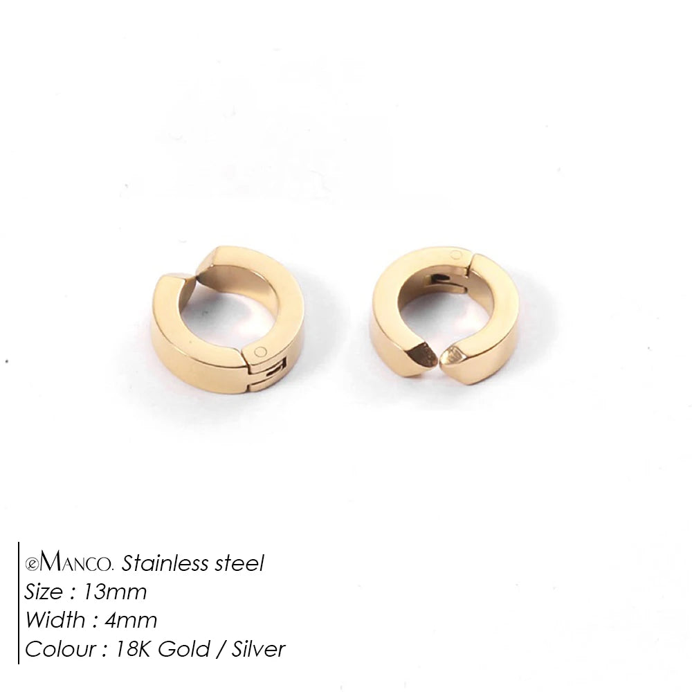 EMANCO Fashion Gold Size Circle Earrings Women's Jewelry Accessories Classic Stainless Steel Earrings Wholesale