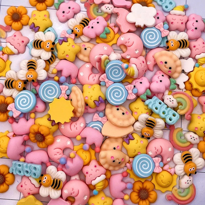 20pcs/Lot Random Candy Cute Mixed Resin Sweets Flatback for DIY Crafts Jewelry Making Supplies Ornamen Accessories Materials