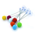 1 Pc Cat Fur Ball Spring Toy Suction Cup Pet Interactive Toy Fun-colored Cat Teaser Stick