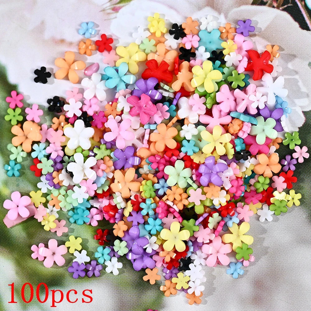 500-600pcs Bow Flower Nail Art Resin Decorations Mix Shapes Nail Charms Press on Manicure Supplies Jewelry Kawaii Accessories *&