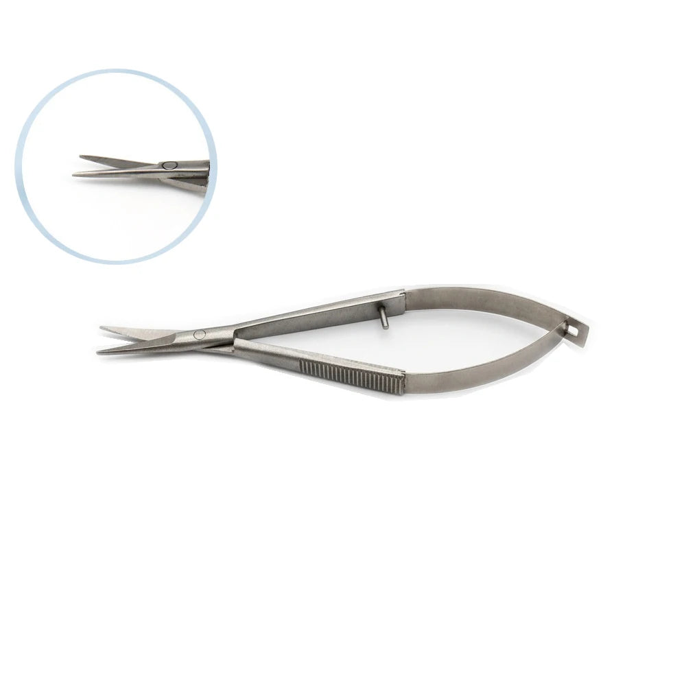 12cm Stainless Steel Spring Action Eyebrow Scissors Precision Facial Hair Trimmer Nipper Ergonomic Makeup Grooming Beauty Tools