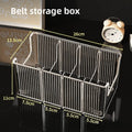 Belt Organizer Box 5 Grids Belt Storage Rack for Closet and Drawer Save Space Tie and Belt Plastic Display Case for Men Women
