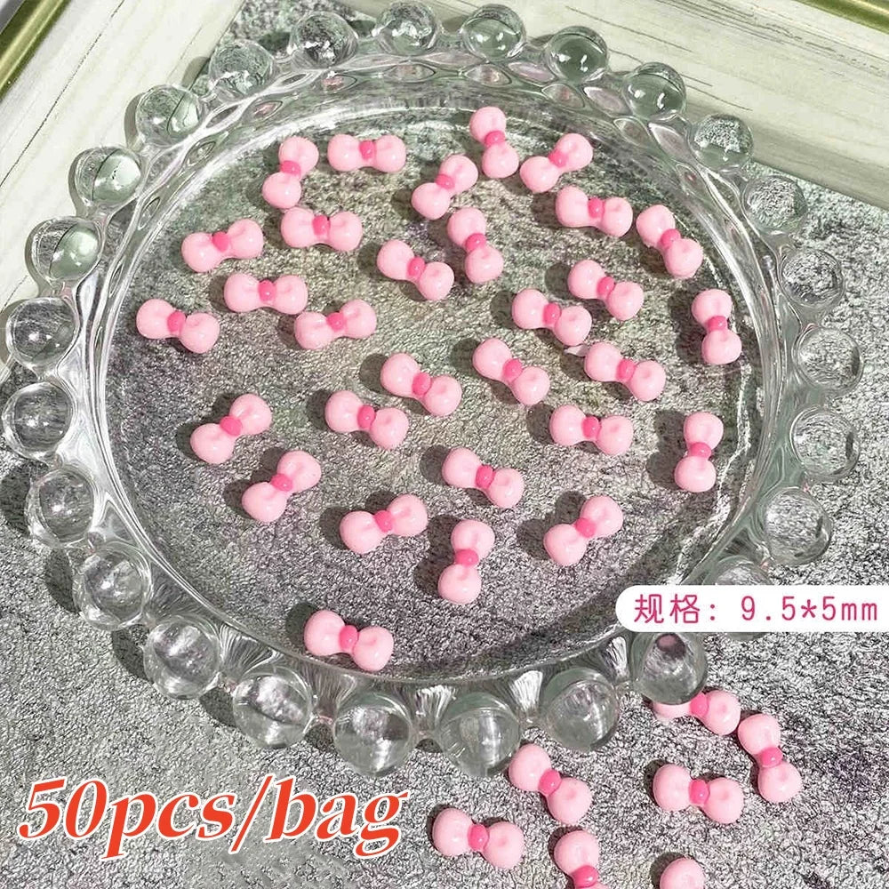 500-600pcs Bow Flower Nail Art Resin Decorations Mix Shapes Nail Charms Press on Manicure Supplies Jewelry Kawaii Accessories *&