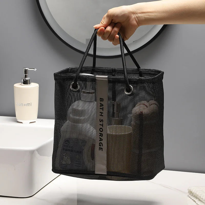 Collapsible Mesh Drain Basket 2in1 Travel Toiletry Swimming Organizer Large Portable Carry Handle Eco Friendly Storage
