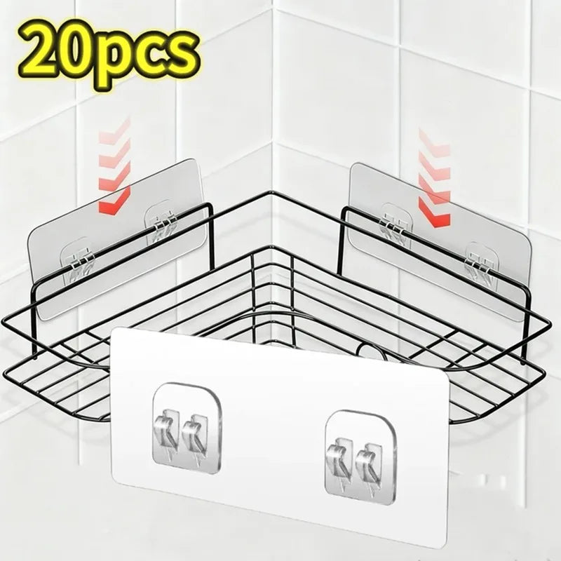 Single and Double Hook Self Adhesive Wall Hooks Transparent Traceless Waterproof Storage Hanging Hangers for Kitchen Bathroom